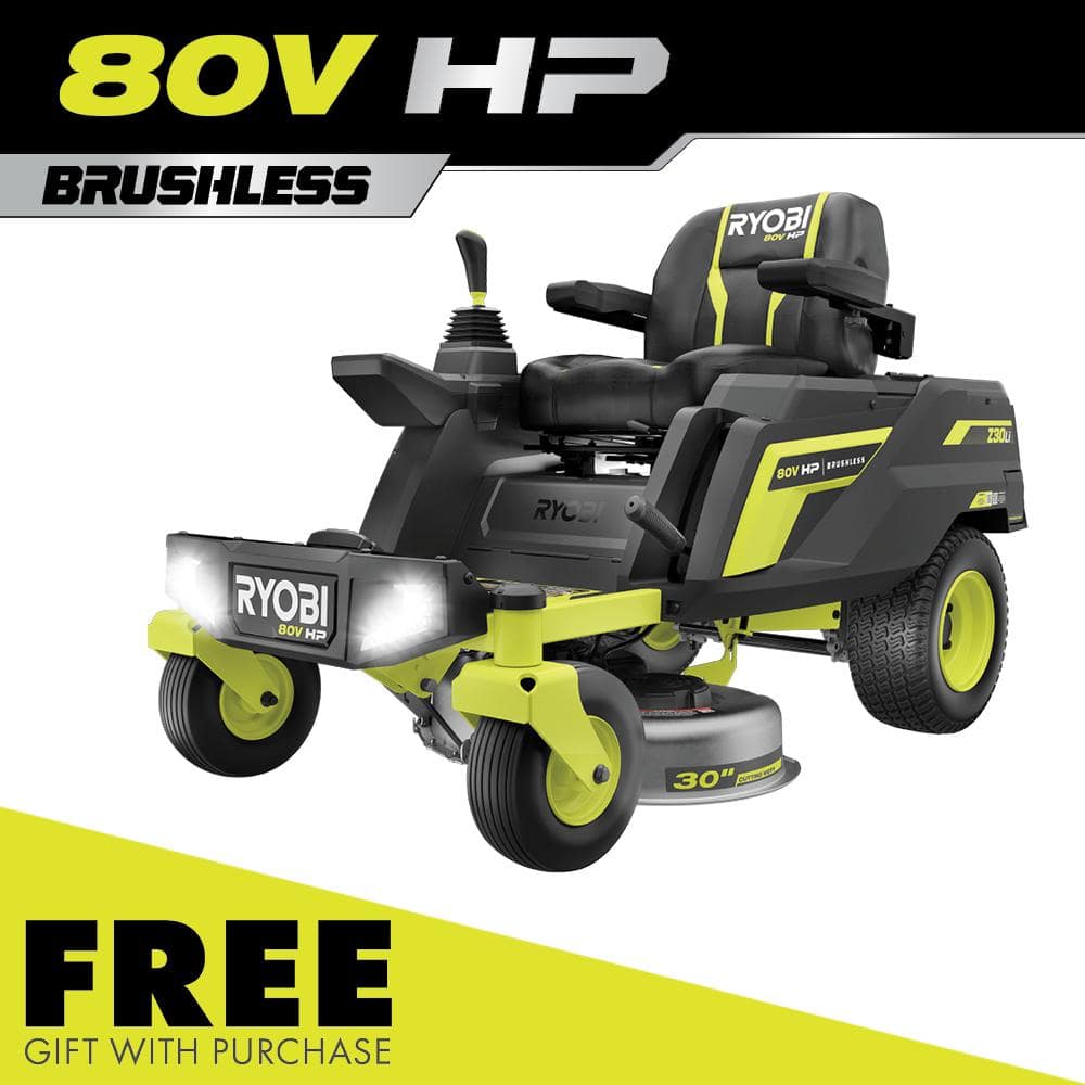 RYOBI 80V Brushless Riding Mowers w/ Cart, Bagger or Mulch Kit 30 w/ 2x 10Ah Batteries $2999 More Free Delivery