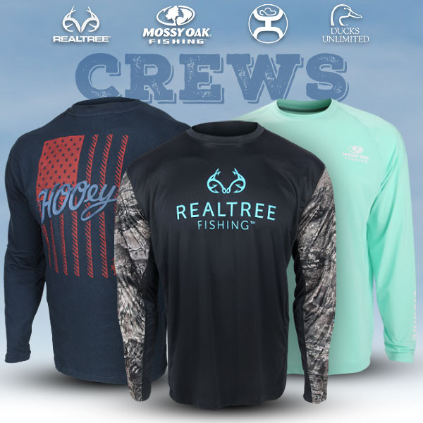 Realtree or Mossy Oak Mens Fishing Performance Long Sleeve Crew Shirt Various $12 Free Shipping