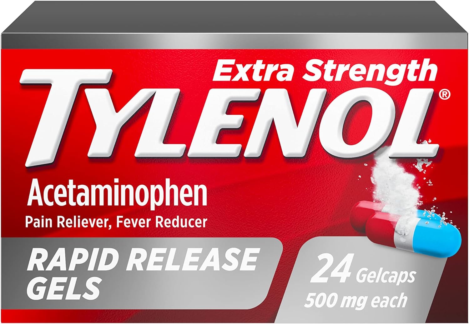 Tylenol Extra Strength Acetaminophen Rapid Release Gels for Pain amp Fever Relief, 24 ct $2.44