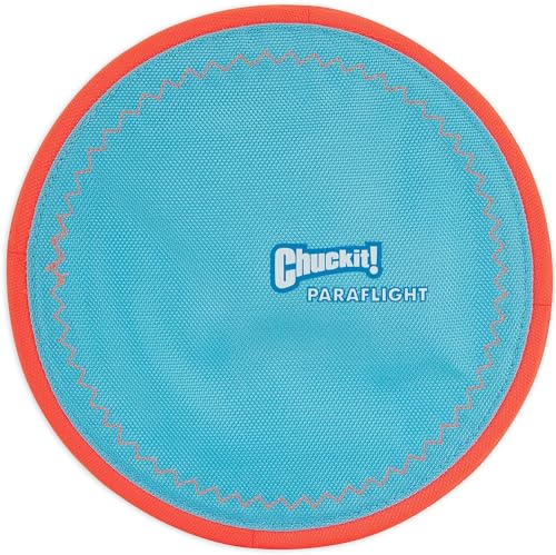 ChuckIt Paraflight Flying Disc Dog Toy, Large 9.75, Orange And Blue