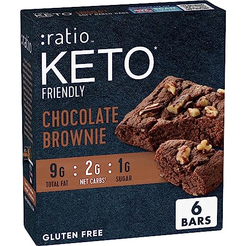 Ratio Soft Baked Bars, Chocolate Brownie, 1g Sugar, Keto Friendly, 5.34 OZ 6 Bars $4.98