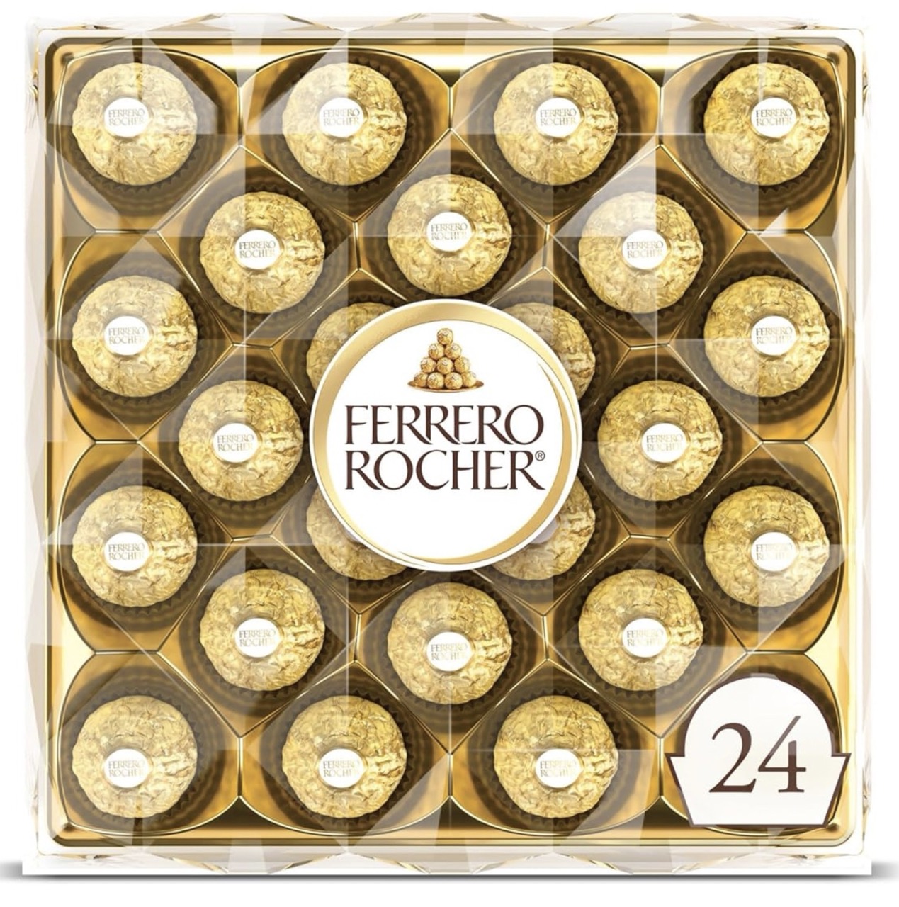 S S $6.94 24-Count Ferrero Rocher Fine Hazelnut Chocolate Candy Gift Box Assorted at Amazon