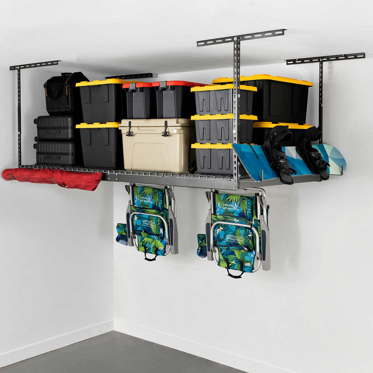 SafeRacks 4 ft. x 8 ft. Overhead Garage Storage Rack and Accessories Kit Costco $149.99