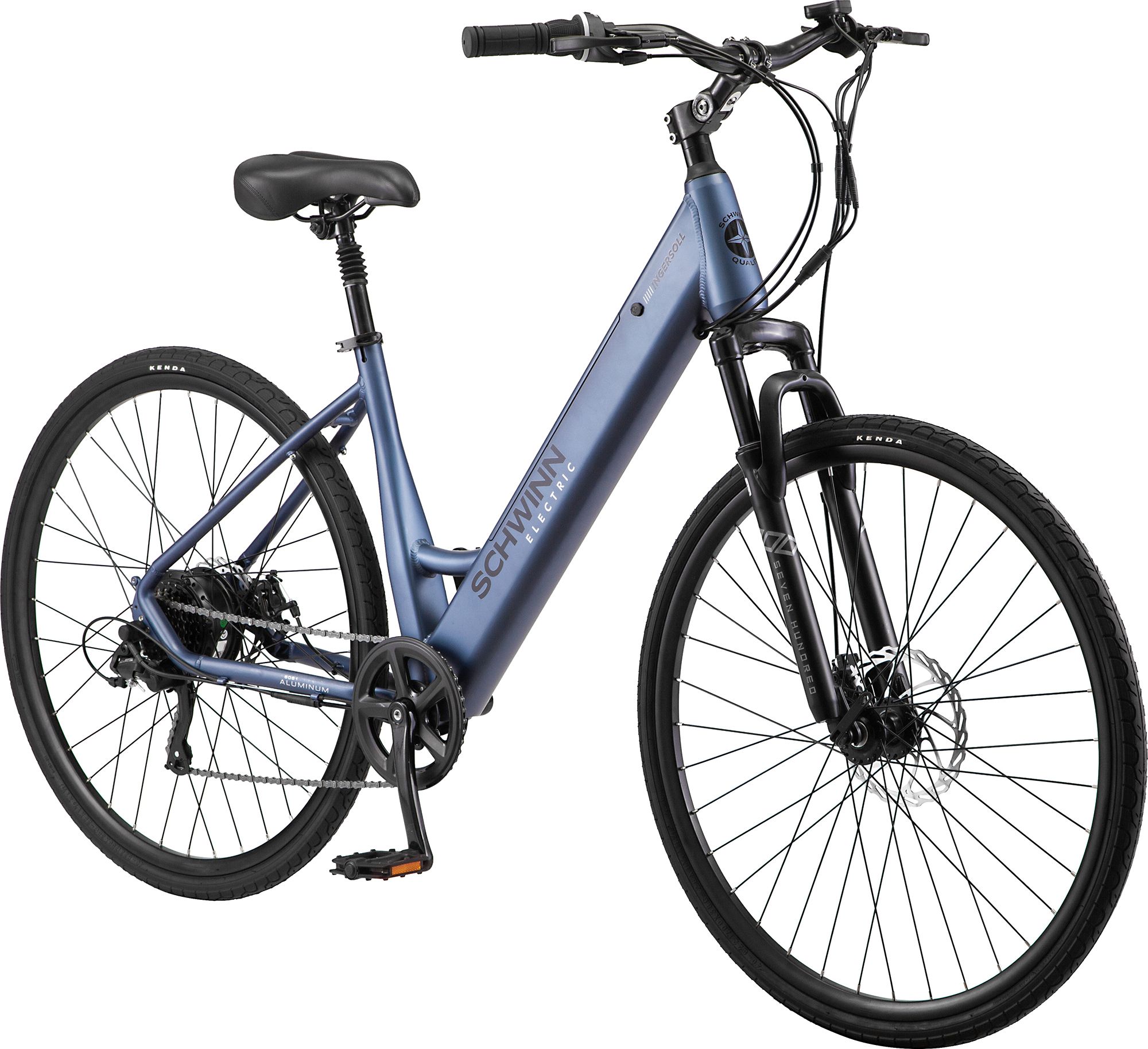 Schwinn Adult 700c Ingersoll Electric Hybrid Throttle Bike Black, Slate $700 Free Store Pickup Assembly