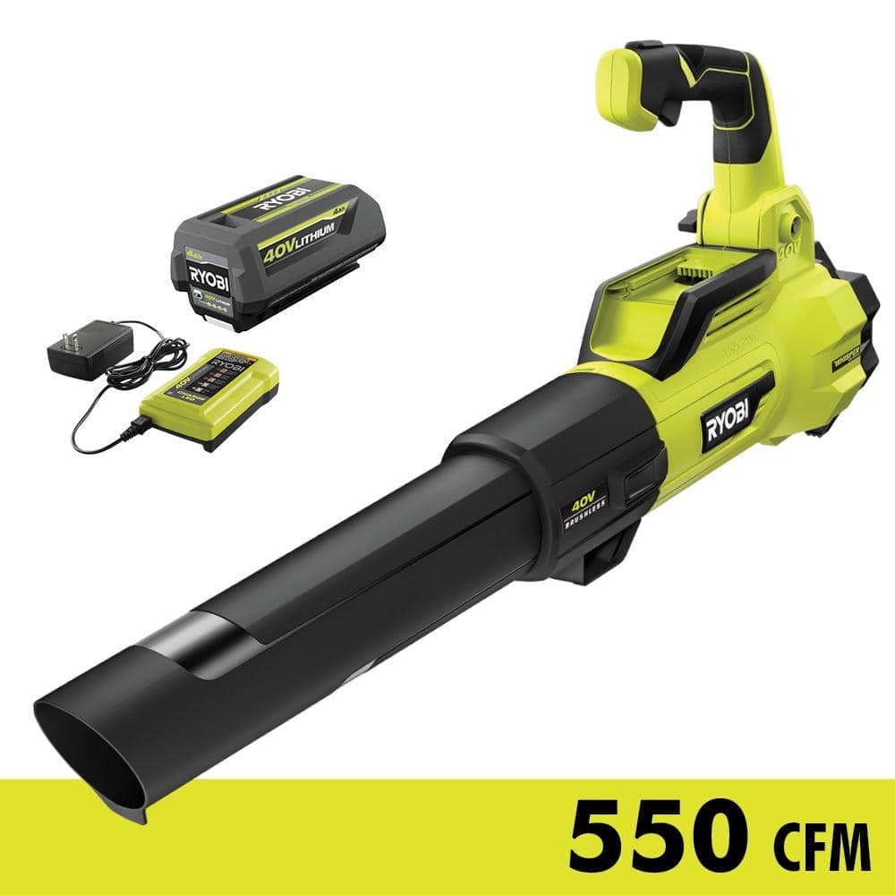 Select Stores Ryobi 40V Brushless Jet Fan Blower w/ 4.0 Ah Battery Charger $100 In-Store Purchase Only