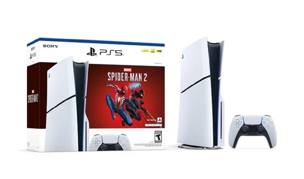 Sony PlayStation 5 Slim Console Disc, Marvel Spider-Man 2 Edition - $424.99 PS 5 Slim Spider-Man 2 Digital Console for $