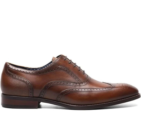 Stacy Adams Mens Kaine Wingtip Oxford Dress Shoes Cognac $36 Free Shipping