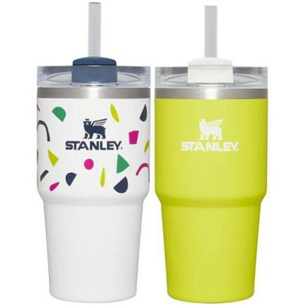 Stanley 2pk 20oz stainless steel h2.0 flowstate quencher tumblers - abstract geos/electric yellow - $19.99