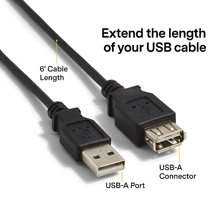 Staples - NXT 6 USB-A to USB-A extension cord free shipping $2.99