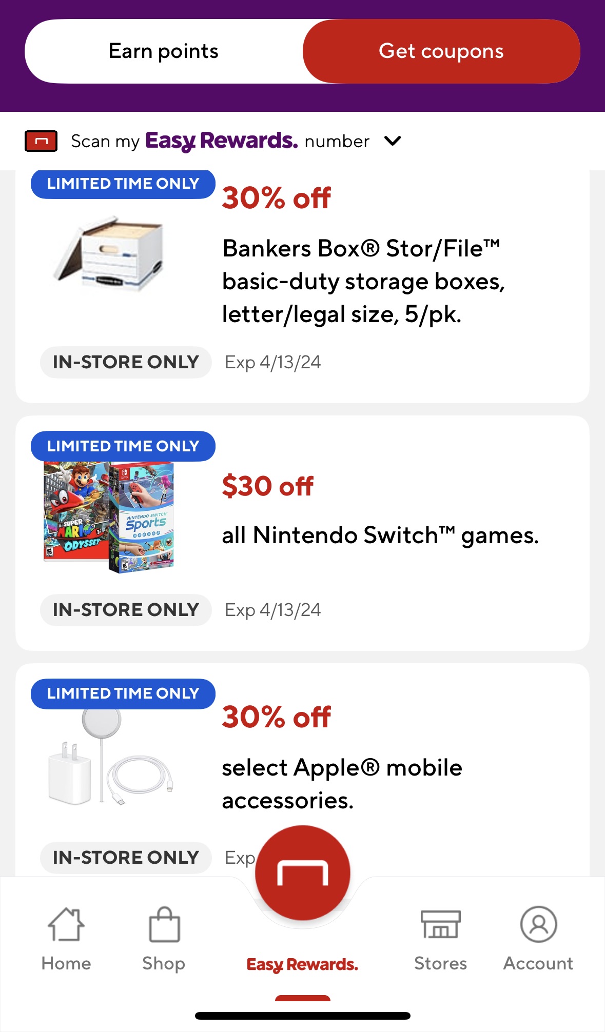 Staples Rewards - $30 off Nintendo Switch Games -- IN-STORE ONLY $29.99