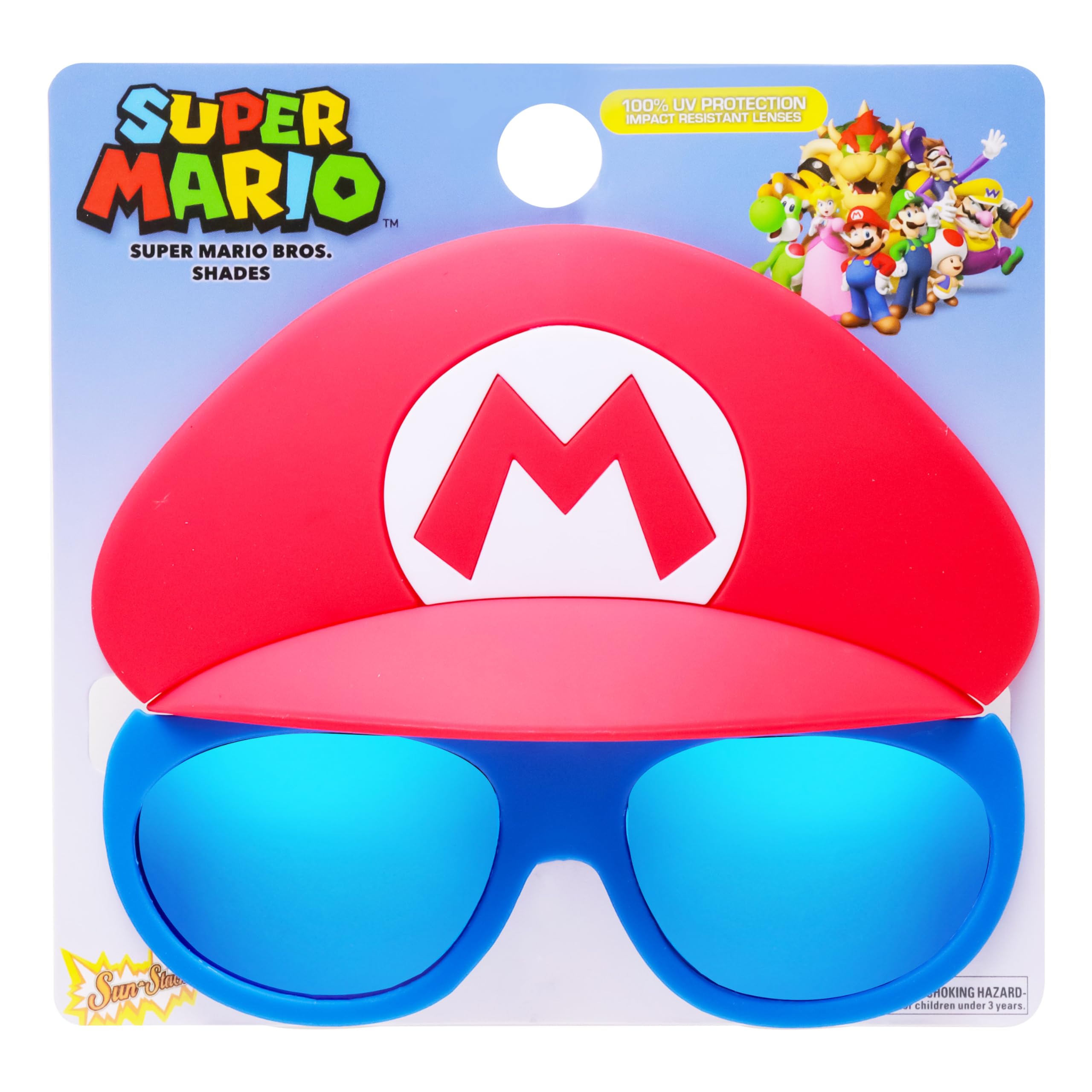 Super Mario Sun-Staches UV 400 Child Sunglasses One Size $5.95 Free Shipping w/ Prime or on $35