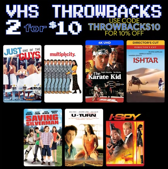 Throwbacks Digital Films 2 for $9 The Karate Kid I, II, III, Last Action Hero, Manhattan Murder Mystery, Silverado, Henr