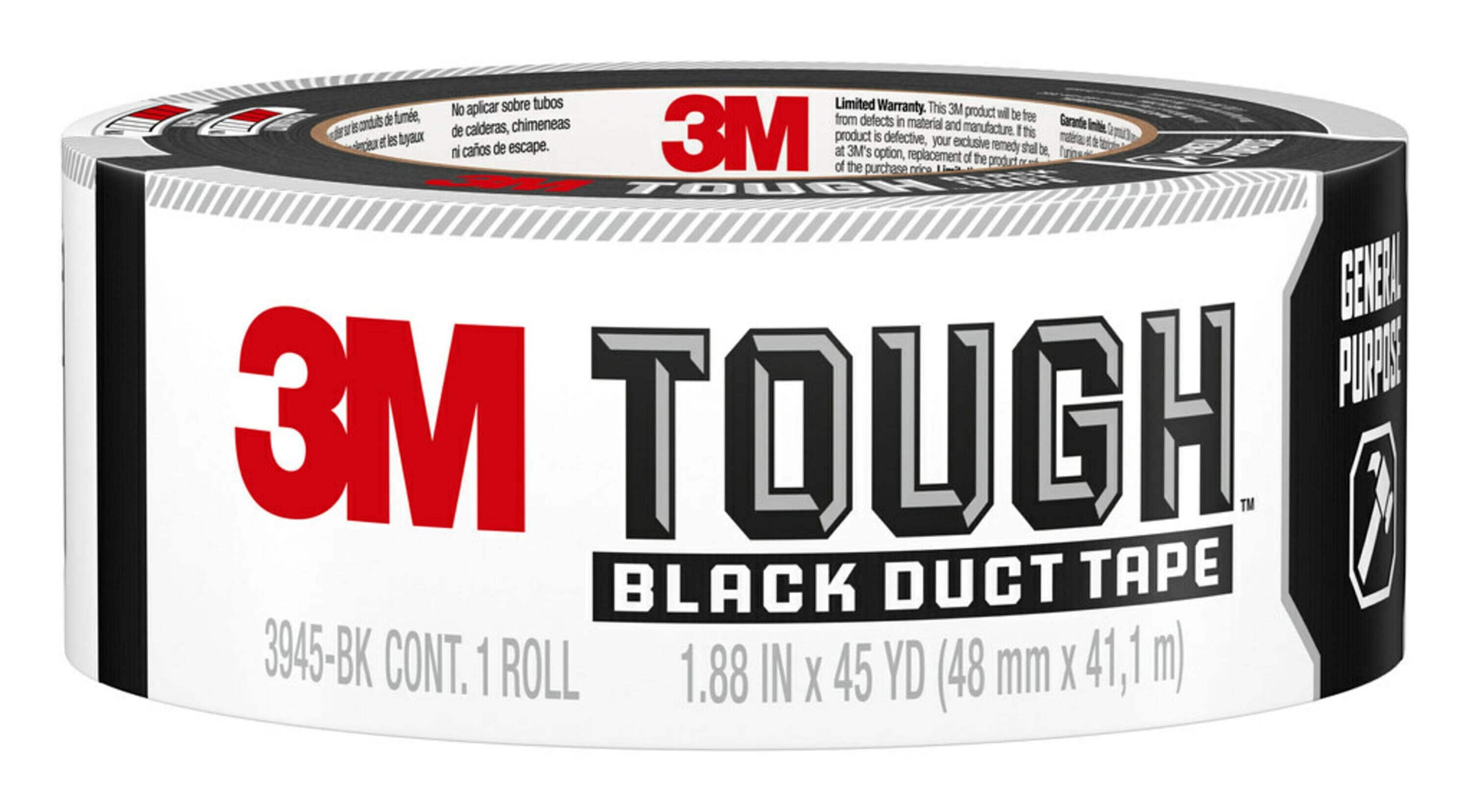 YMMV - $2.87 - 3M Duct Tape General Purpose Utility Black Rubberized Duct Tape 1.88-in x 45 Yard s 3945-BK