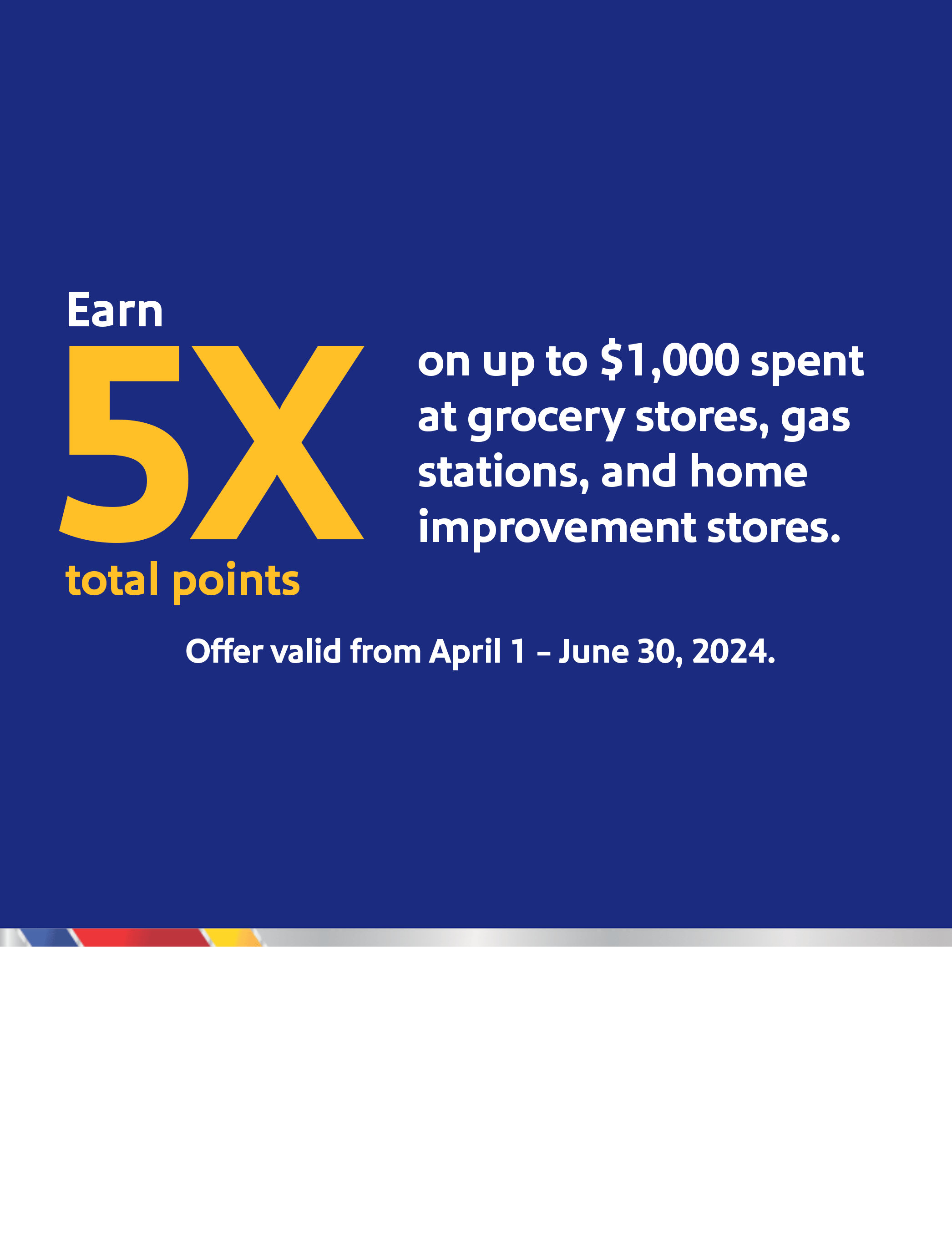 YMMV Chase Southwest Visa - 5 Points on grocery stores, gas stations, and home improvement stores categories