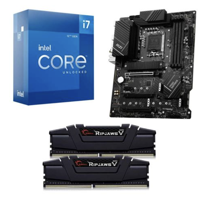 YMMV Intel Core i7-12700K, MSI Z790-P Pro WiFi DDR4, G.Skill Ripjaws V 16GB DDR4-3200 Kit, Computer Build Bundle $329.99