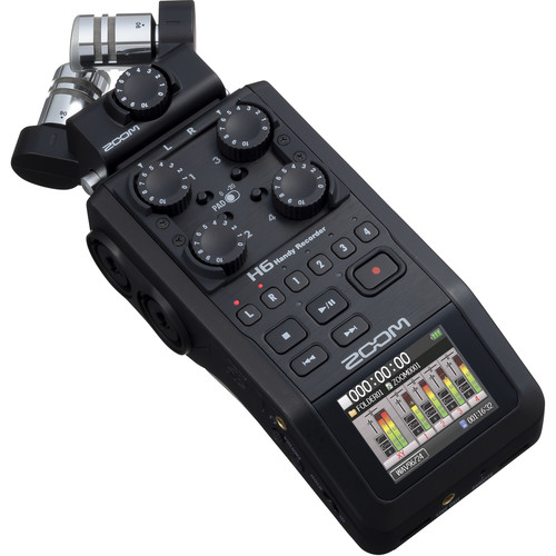 Zoom H6 All Black 6-Track Portable Recorder Free Shipping $170