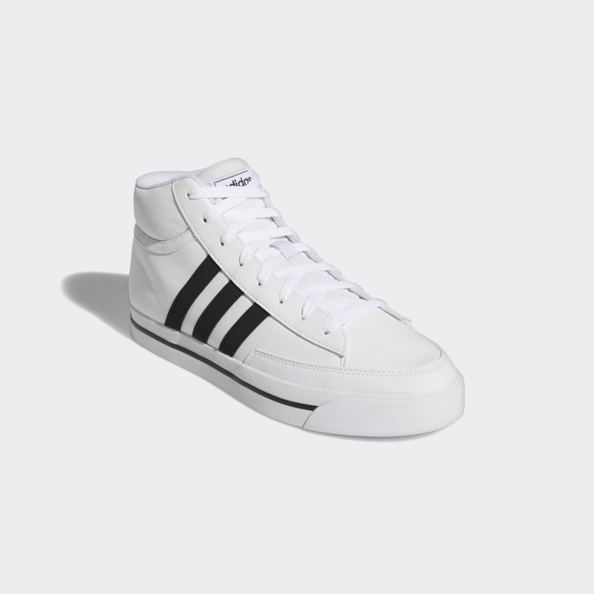 Adidas Mens Retrovulc Mid Shoes Cloud White/Core Black/Grey Two $27.30 Free Shipping