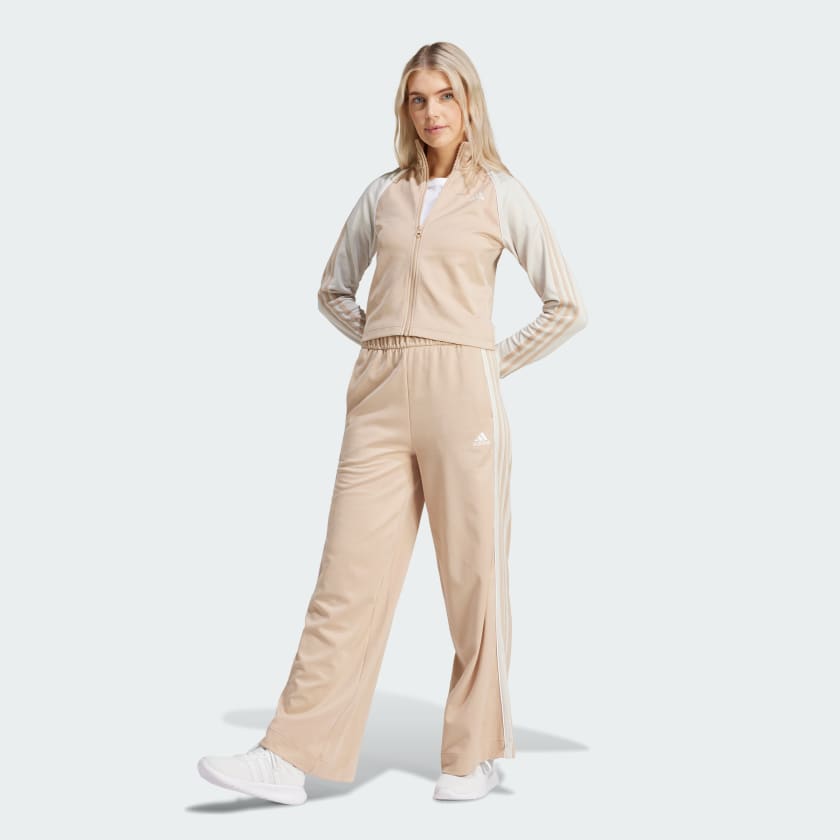 Adidas Womens Teamsport Tracksuit Full Set Magic Beige $35 Free Shipping